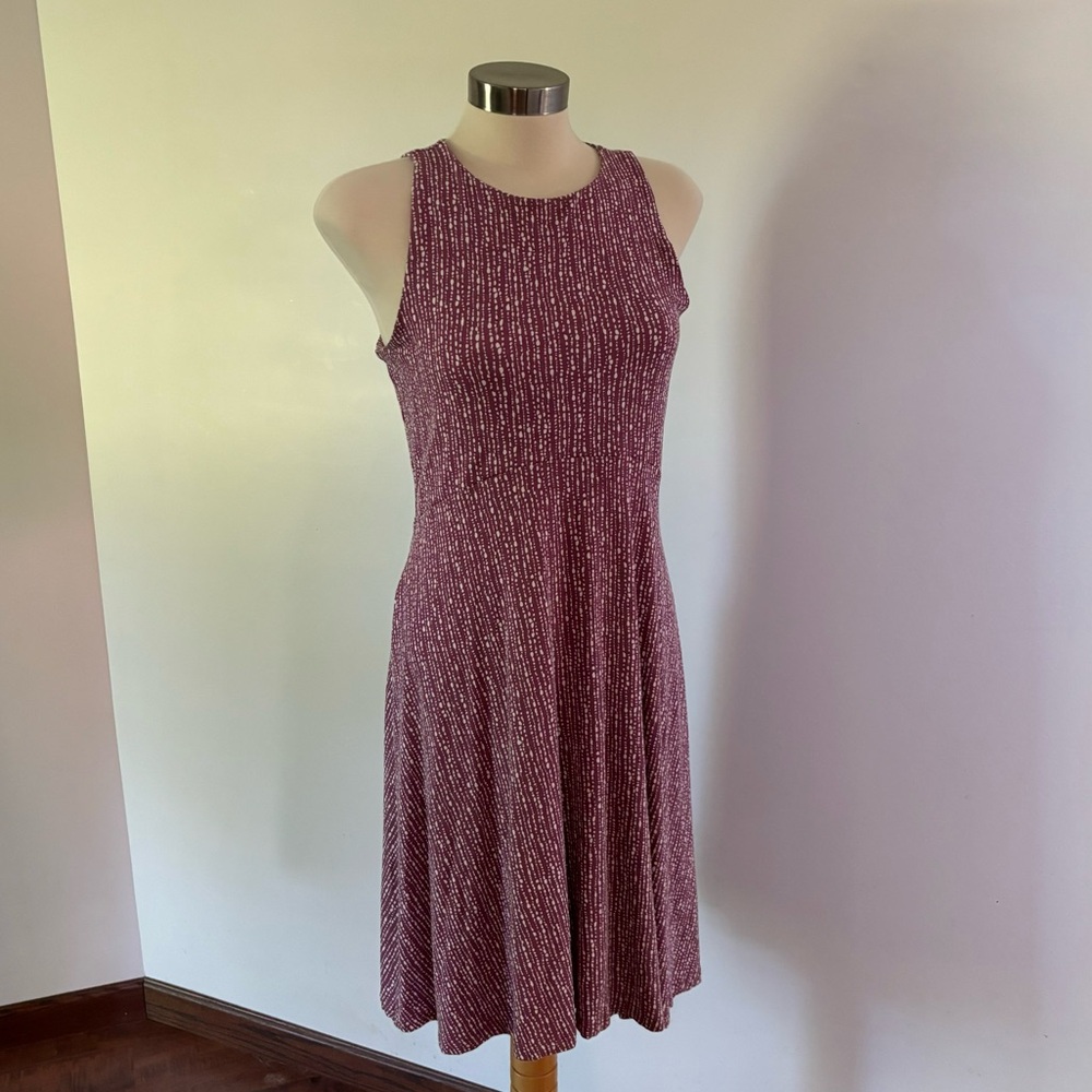 EUC Athleta Sleeveless Santorini Thera Printed Dress M Tall Mauve Pink